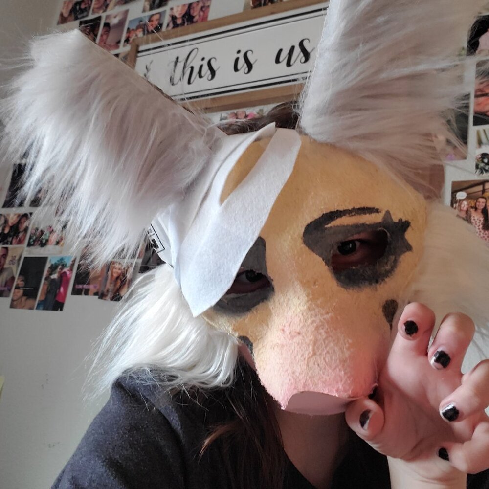 Albino Bat Therian Mask